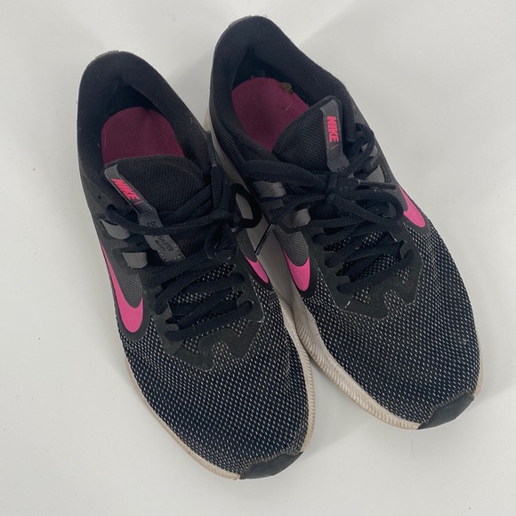 Nike Shoes - Nike Downshifter 9 Womens Sneakers Running Shoes Lace Up Black Pink Size 7.5